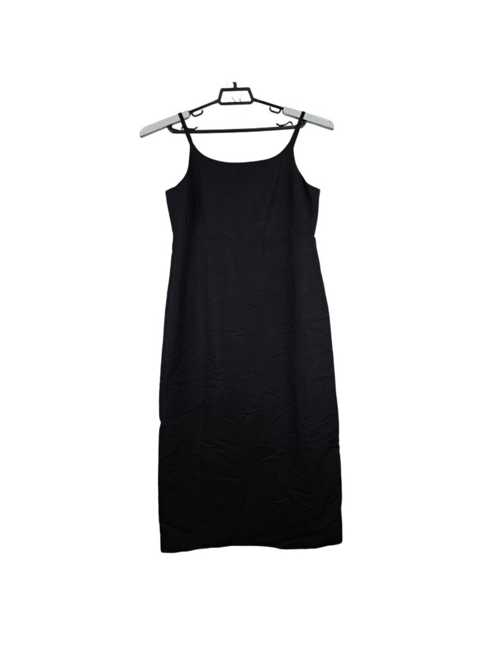 Womens Gap Black Spaghetti Strap Midi Dress Rayon Polyester Blend Size 10